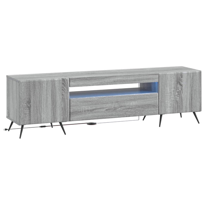 Cabinet TV cu LED Sonoma gri Lemn prelucrat WALTI