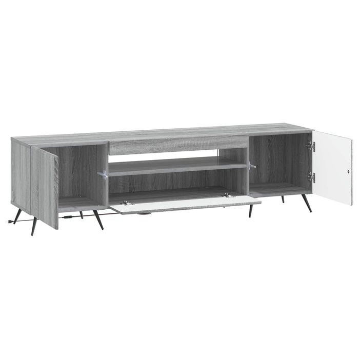 Cabinet TV cu LED Sonoma gri Lemn prelucrat WALTI