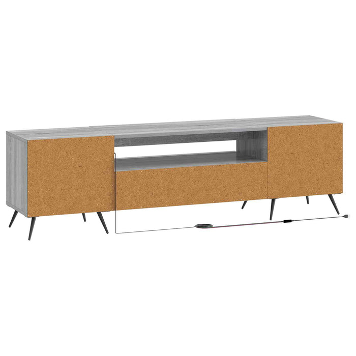 Cabinet TV cu LED Sonoma gri Lemn prelucrat WALTI