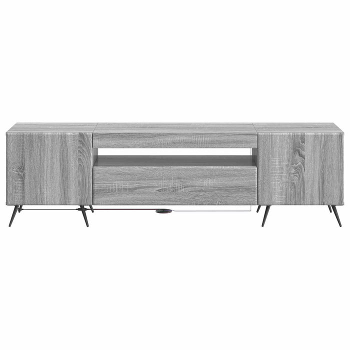Cabinet TV cu LED Sonoma gri Lemn prelucrat WALTI
