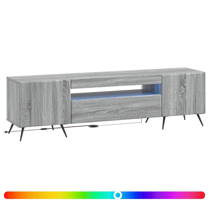 Cabinet TV cu LED Sonoma gri Lemn prelucrat WALTI