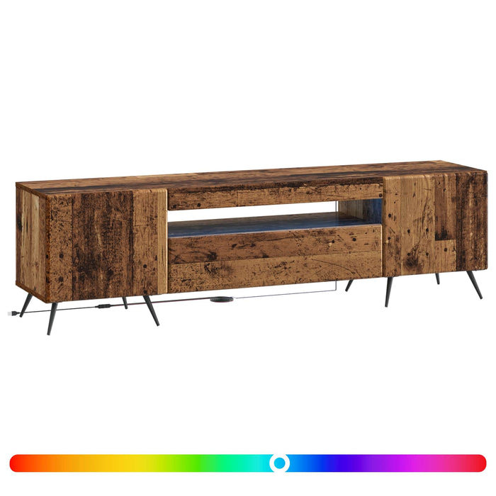 Cabinet TV cu LED Lemn vechi Lemn prelucrat WALTI