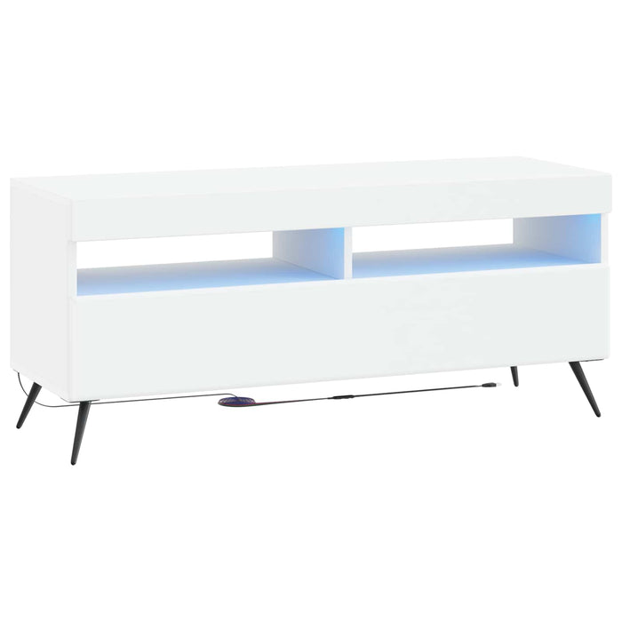 Cabinet TV cu LED Alb Lemn prelucrat WALTI