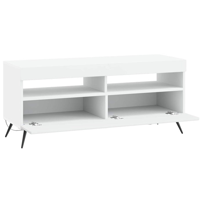 Cabinet TV cu LED Alb Lemn prelucrat WALTI