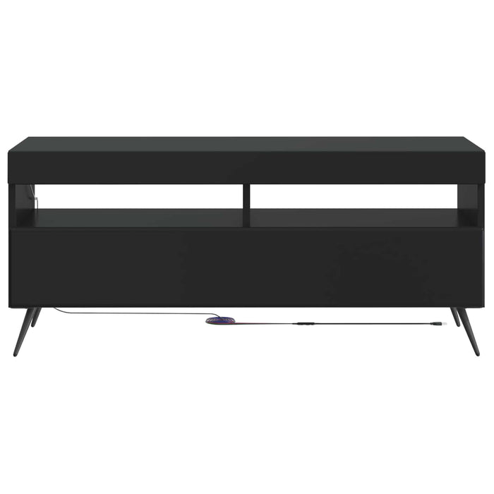 Cabinet TV cu LED Negru Lemn prelucrat WALTI