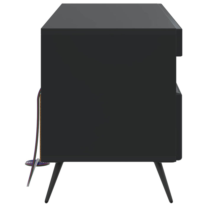Cabinet TV cu LED Negru Lemn prelucrat WALTI