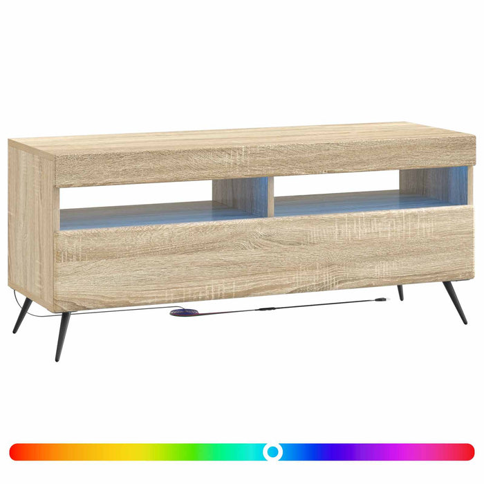 Cabinet TV cu LED Stejar Sonoma Lemn prelucrat WALTI