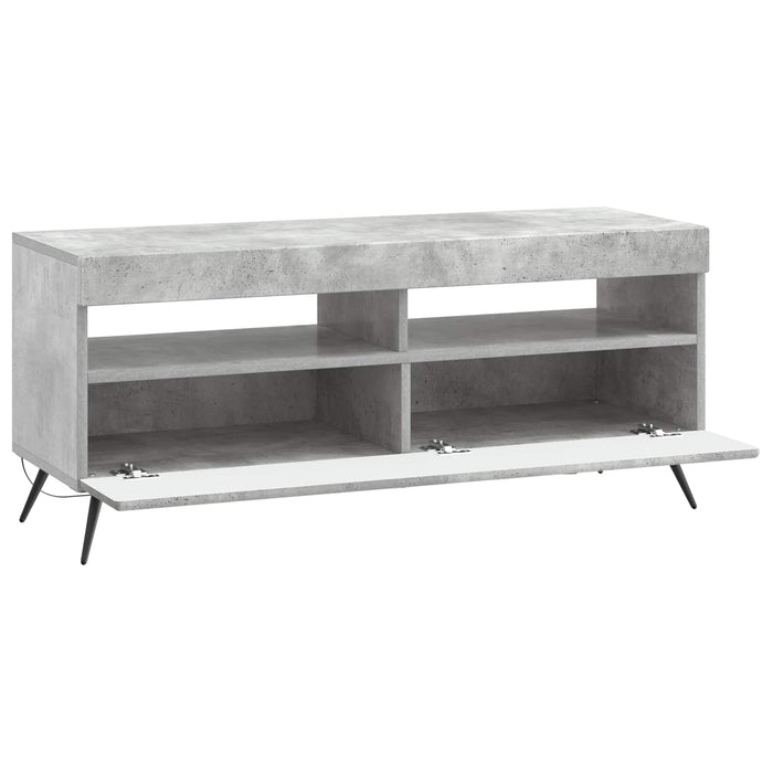 Cabinet TV cu LED Gri Beton Lemn prelucrat WALTI
