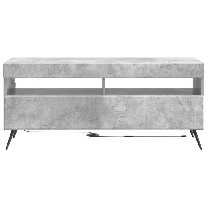 Cabinet TV cu LED Gri Beton Lemn prelucrat WALTI