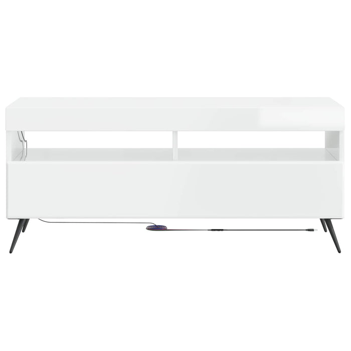 Cabinet TV cu LED Alb foarte lucios Lemn prelucrat WALTI