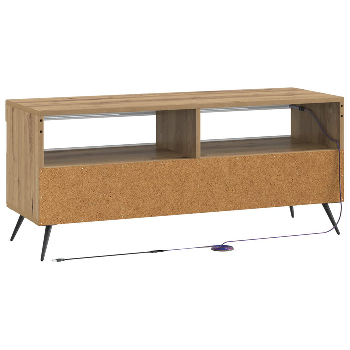 Cabinet TV cu LED Stejar Artizanal Lemn prelucrat - WALTI WALTI