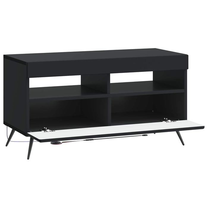 Cabinet TV cu LED Negru Lemn prelucrat WALTI