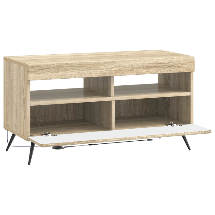 Cabinet TV cu LED Stejar Sonoma Lemn prelucrat WALTI