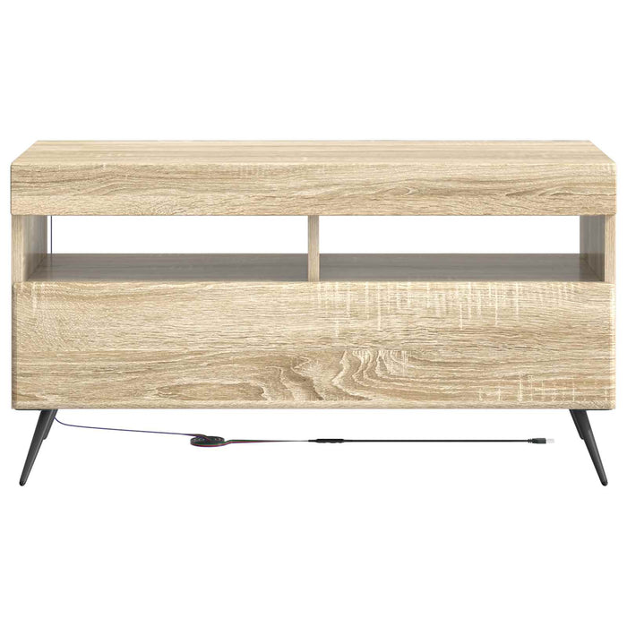 Cabinet TV cu LED Stejar Sonoma Lemn prelucrat WALTI