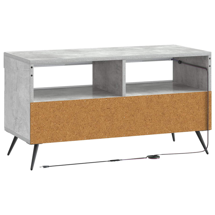 Cabinet TV cu LED Gri Beton Lemn prelucrat WALTI