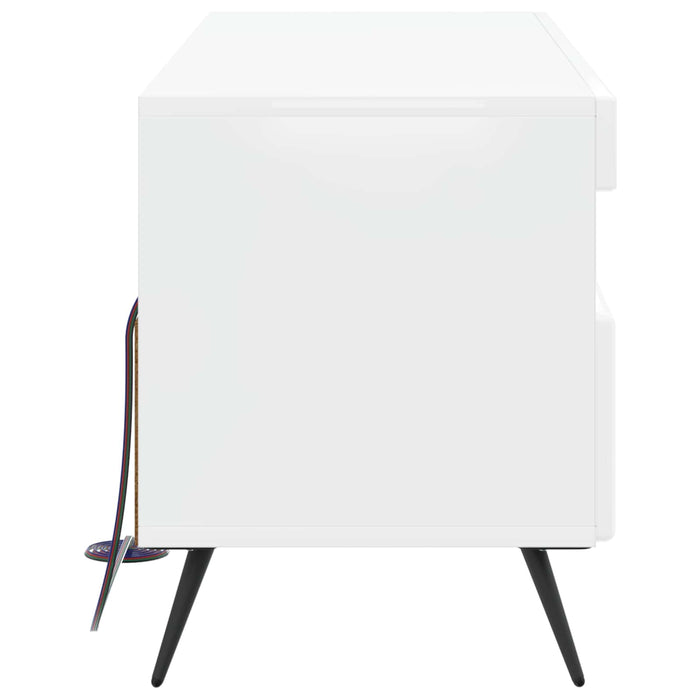 Cabinet TV cu LED Alb foarte lucios Lemn prelucrat WALTI