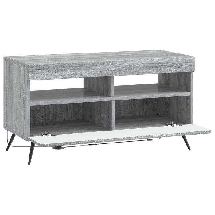 Cabinet TV cu LED Sonoma gri Lemn prelucrat WALTI