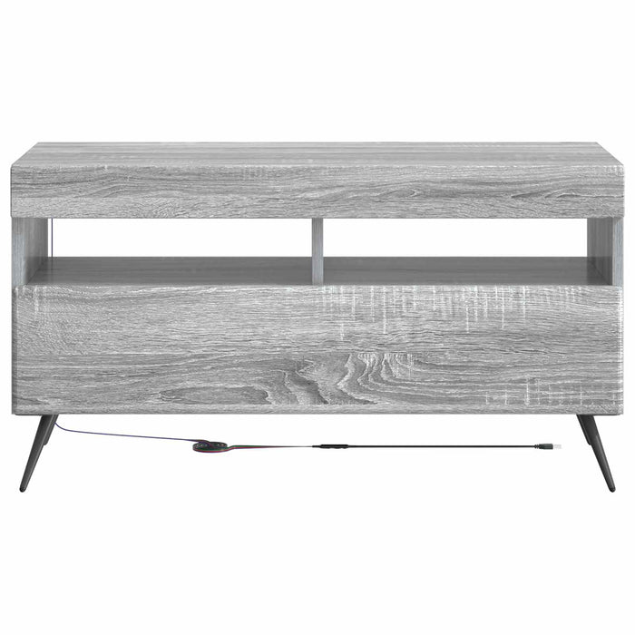 Cabinet TV cu LED Sonoma gri Lemn prelucrat WALTI