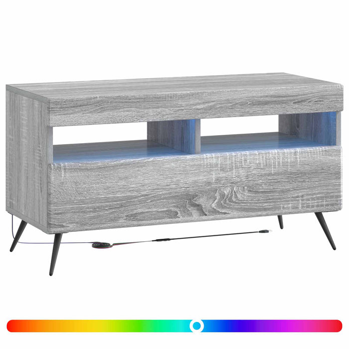 Cabinet TV cu LED Sonoma gri Lemn prelucrat WALTI