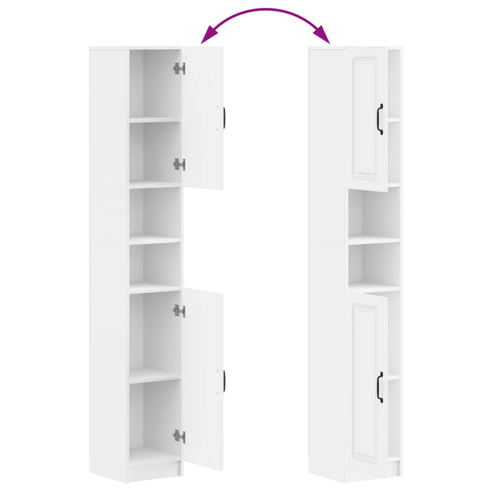 Cabinet de Baie cu Raft Deschis UTRECHT Alb 30 x 31 x 187 cm WALTI