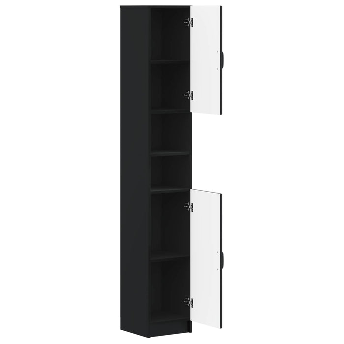 Cabinet de Baie cu Raft Deschis UTRECHT Negru 30 x 31 x 187 cm WALTI