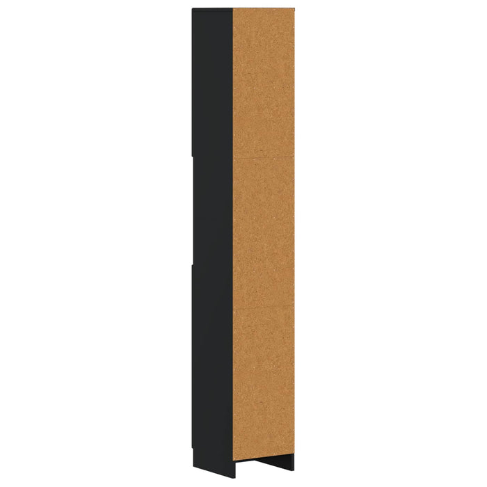 Cabinet de Baie cu Raft Deschis UTRECHT Negru 30 x 31 x 187 cm WALTI