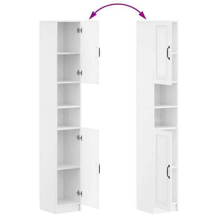 Cabinet de Baie cu Raft Deschis UTRECHT Alb foarte lucios WALTI