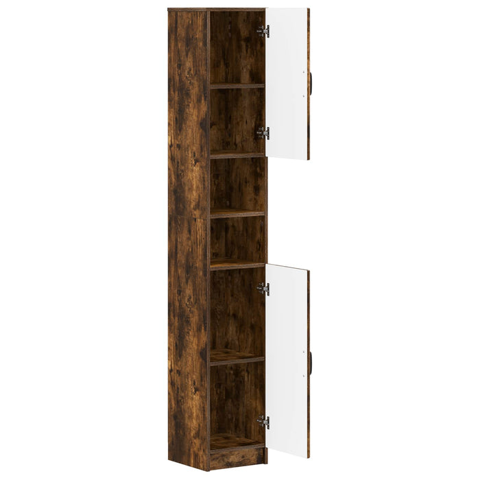 Cabinet de Baie cu Raft Deschis UTRECHT Stejar fumuriu WALTI