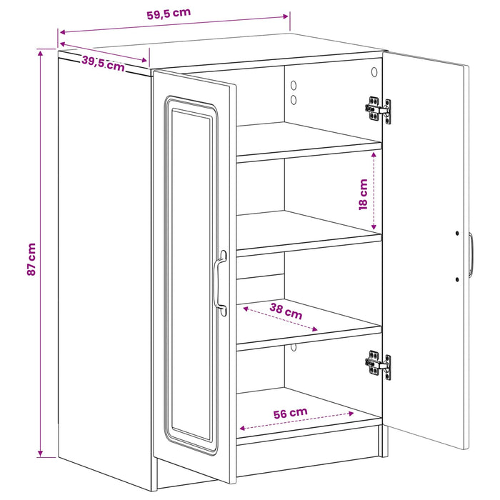 Dulap pentru pantofi UTRECHT 59,5 x 39,5 x 87 cm Lemn prelucrat WALTI