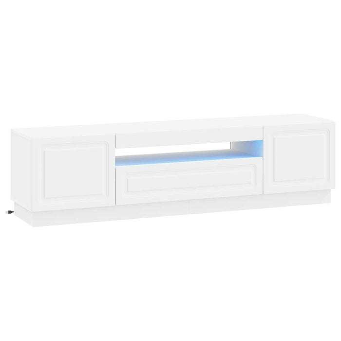 Cabinet TV cu LED Alb Lemn prelucrat WALTI