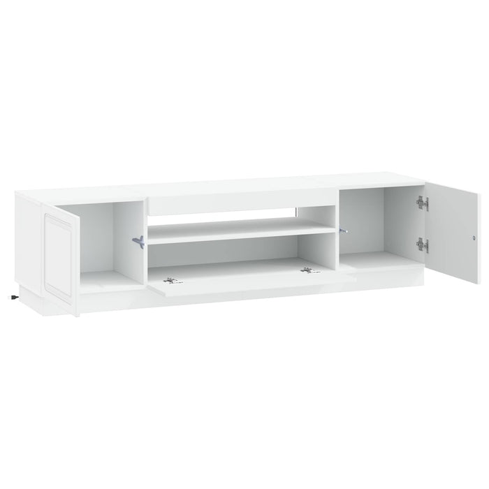 Cabinet TV cu LED Alb Lemn prelucrat WALTI