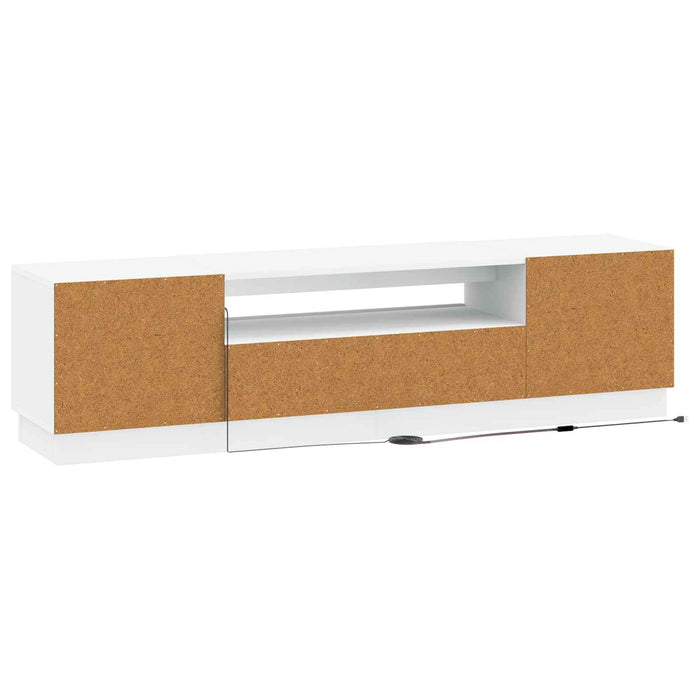 Cabinet TV cu LED Alb Lemn prelucrat WALTI