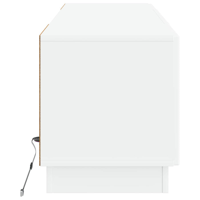 Cabinet TV cu LED Alb Lemn prelucrat WALTI