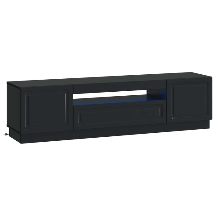 Cabinet TV cu LED Negru Lemn prelucrat WALTI