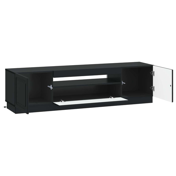 Cabinet TV cu LED Negru Lemn prelucrat WALTI