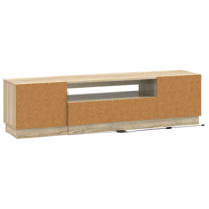 Cabinet TV cu LED Stejar Sonoma Lemn prelucrat WALTI