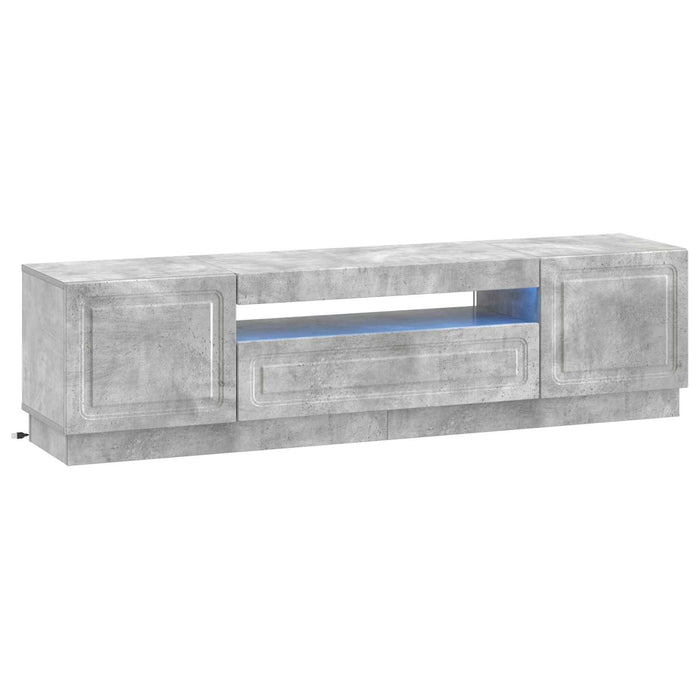 Cabinet TV cu LED Gri Beton Lemn prelucrat WALTI