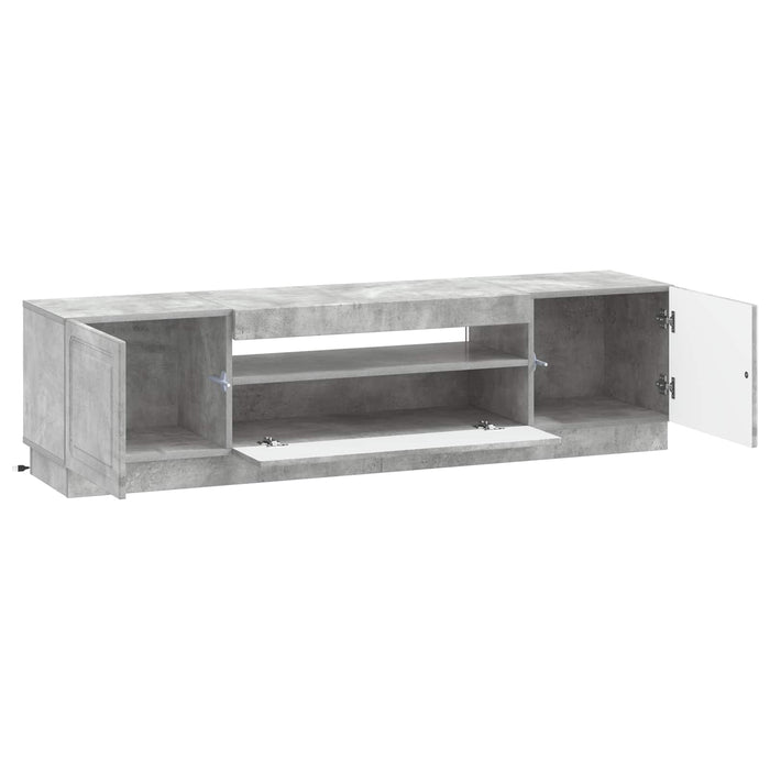 Cabinet TV cu LED Gri Beton Lemn prelucrat WALTI