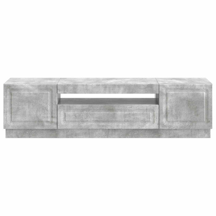 Cabinet TV cu LED Gri Beton Lemn prelucrat WALTI