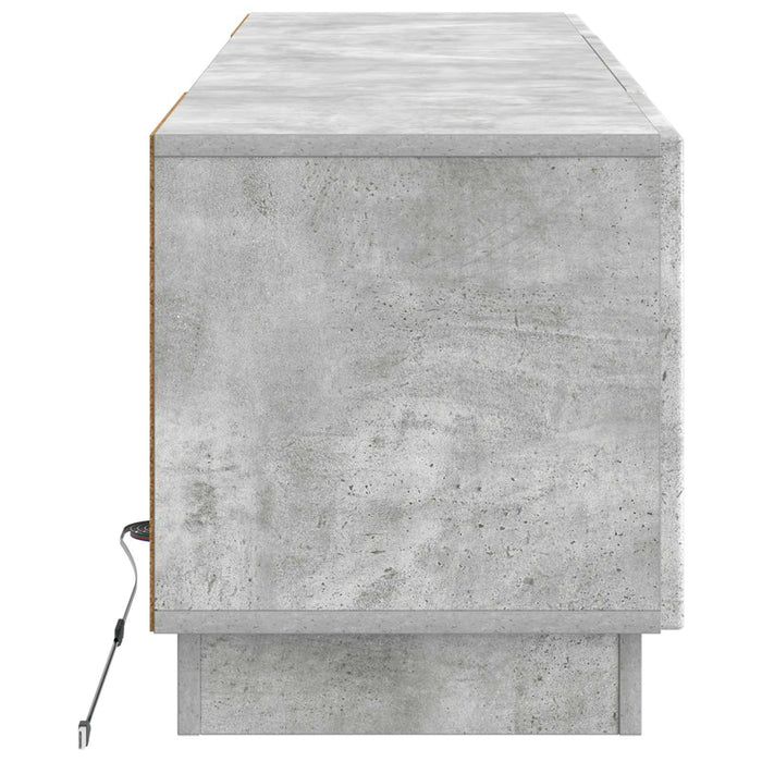 Cabinet TV cu LED Gri Beton Lemn prelucrat WALTI