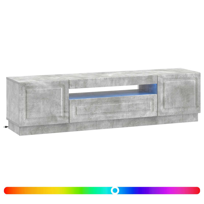 Cabinet TV cu LED Gri Beton Lemn prelucrat WALTI