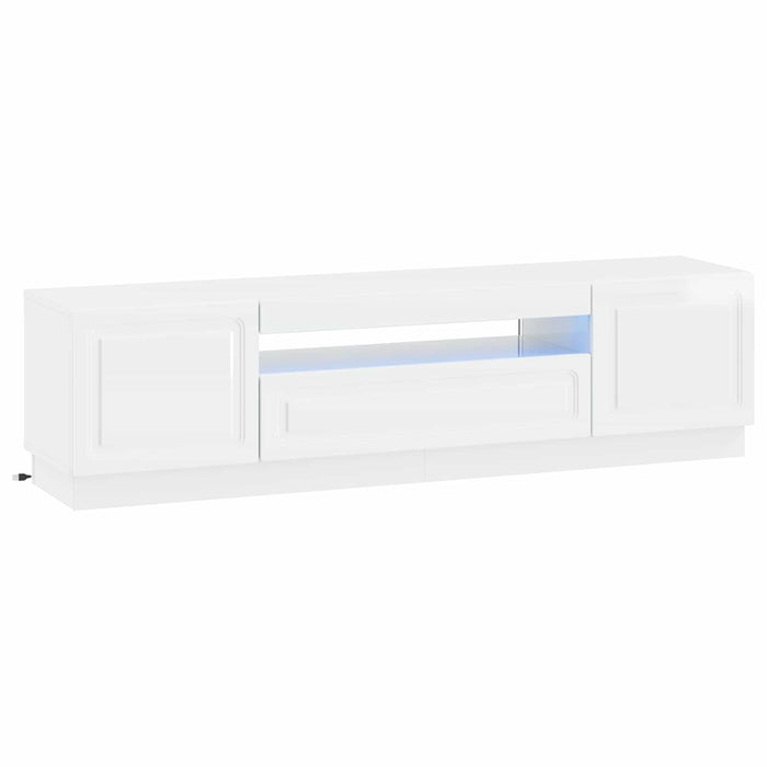 Cabinet TV cu LED Alb foarte lucios Lemn prelucrat WALTI