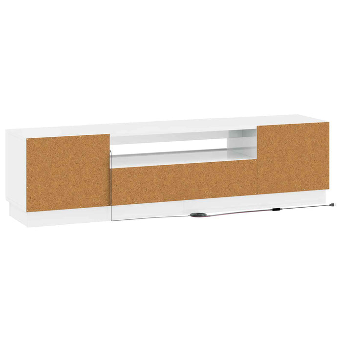 Cabinet TV cu LED Alb foarte lucios Lemn prelucrat WALTI