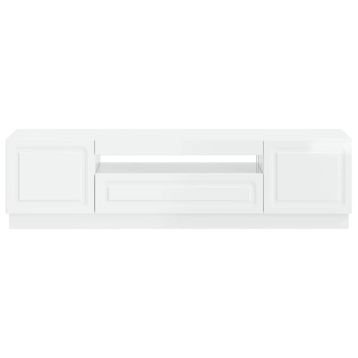 Cabinet TV cu LED Alb foarte lucios Lemn prelucrat WALTI