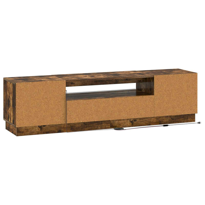 Cabinet TV cu LED Stejar fumuriu Lemn prelucrat WALTI