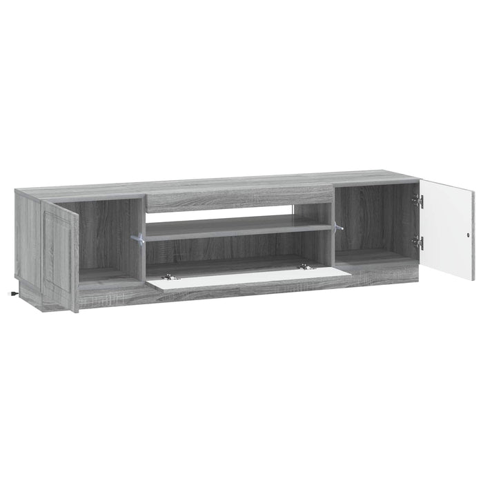 Cabinet TV cu LED Sonoma gri Lemn prelucrat WALTI