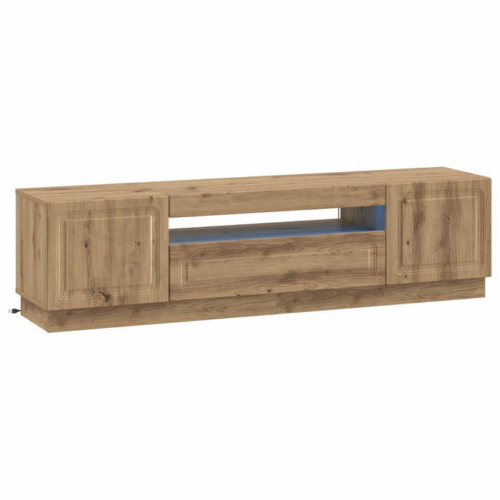 Cabinet TV cu LED Stejar Artizanal Lemn prelucrat WALTI