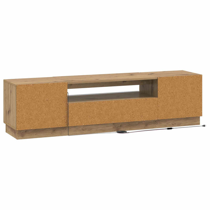 Cabinet TV cu LED Stejar Artizanal Lemn prelucrat WALTI
