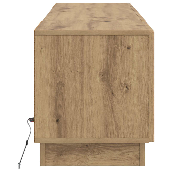 Cabinet TV cu LED Stejar Artizanal Lemn prelucrat WALTI