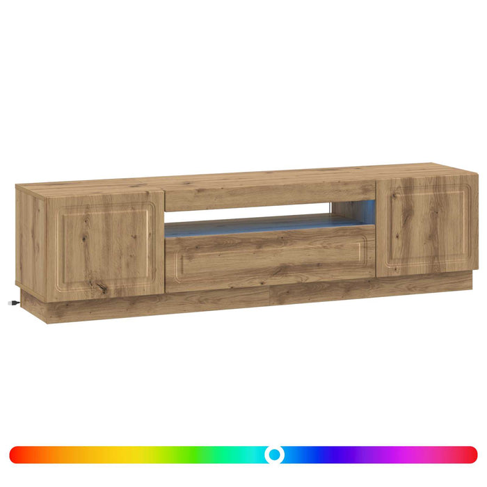 Cabinet TV cu LED Stejar Artizanal Lemn prelucrat WALTI